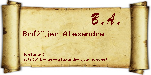 Brájer Alexandra névjegykártya